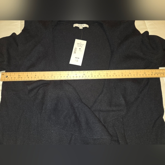 Cleo Black Ruffle Cardigan Size Medium - Picture 7 of 8